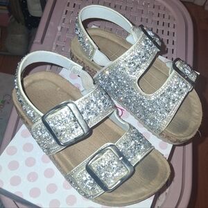 Sparkly Silver Kids Sandals